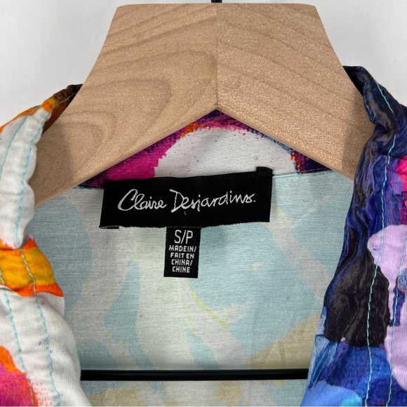 Claire Desjardins Colorful Abstract Sleeveless Button Front Tunic Lagenlook‎ - Picture 2 of 16